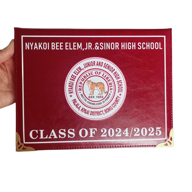 A4 PU Leather Certificate Holder – Custom Logo Diploma Cover with Gold/Silver Hot Stamping | Model P022
