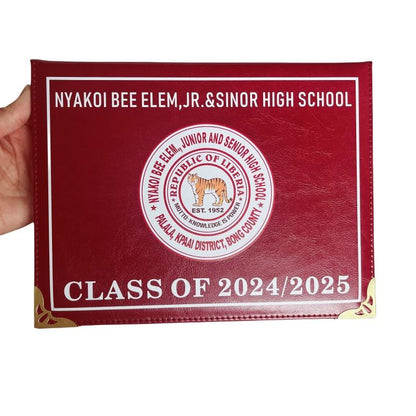 A4 PU Leather Certificate Holder – Custom Logo Diploma Cover with Gold/Silver Hot Stamping | Model P022