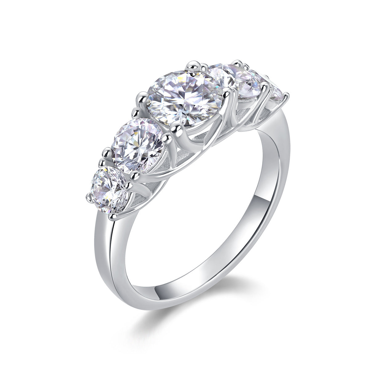 Deep Affection - Set With 1-carat Top-quality Moissanite S925 Silver And Platinum-plated Diamond Wedding Ring. The Ring Can Be Tested With A Diamond Pen In Gold And Rose Gold
