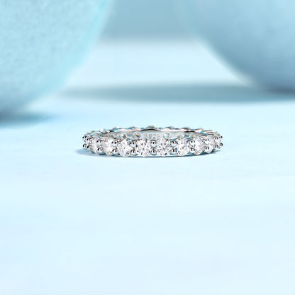A Fleeting Glimpse - A Wedding Ring Set With Top-quality Moissan S925 Silver And Platinum-plated Diamond Can Be Inspected With A Diamond Pen