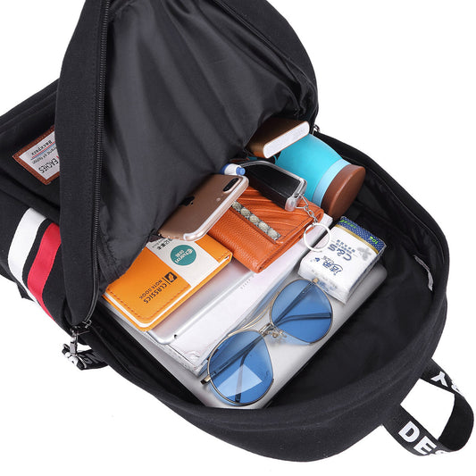 Leisure Waterproof Striped Backpack
