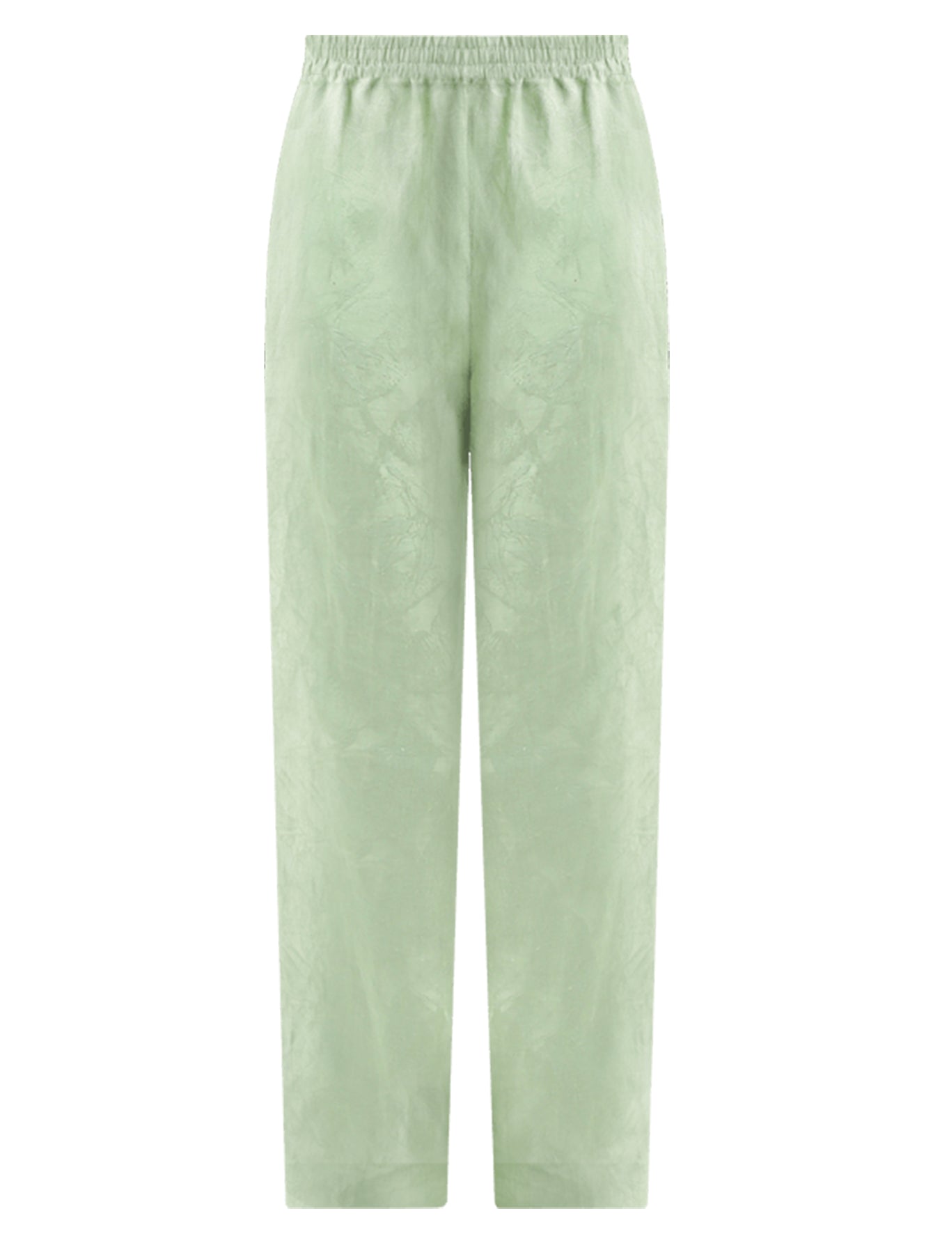 Relaxed Fit Light Green Ankle Pants