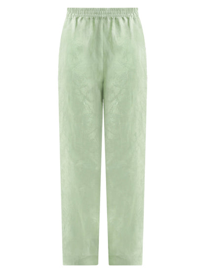Relaxed Fit Light Green Ankle Pants
