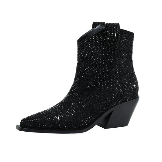 Rhinestone Embellished Cowgirl Boots-1