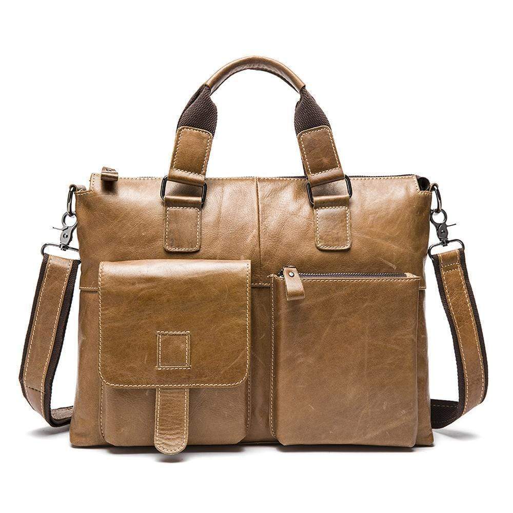 Rossie Viren  Men's Bunished Vintage Leather Shoulder Top Handle Bags