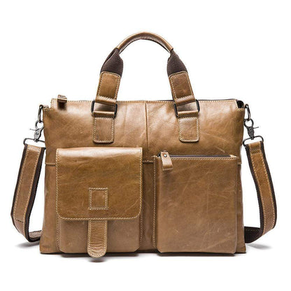 Rossie Viren  Men's Bunished Vintage Leather Shoulder Top Handle Bags