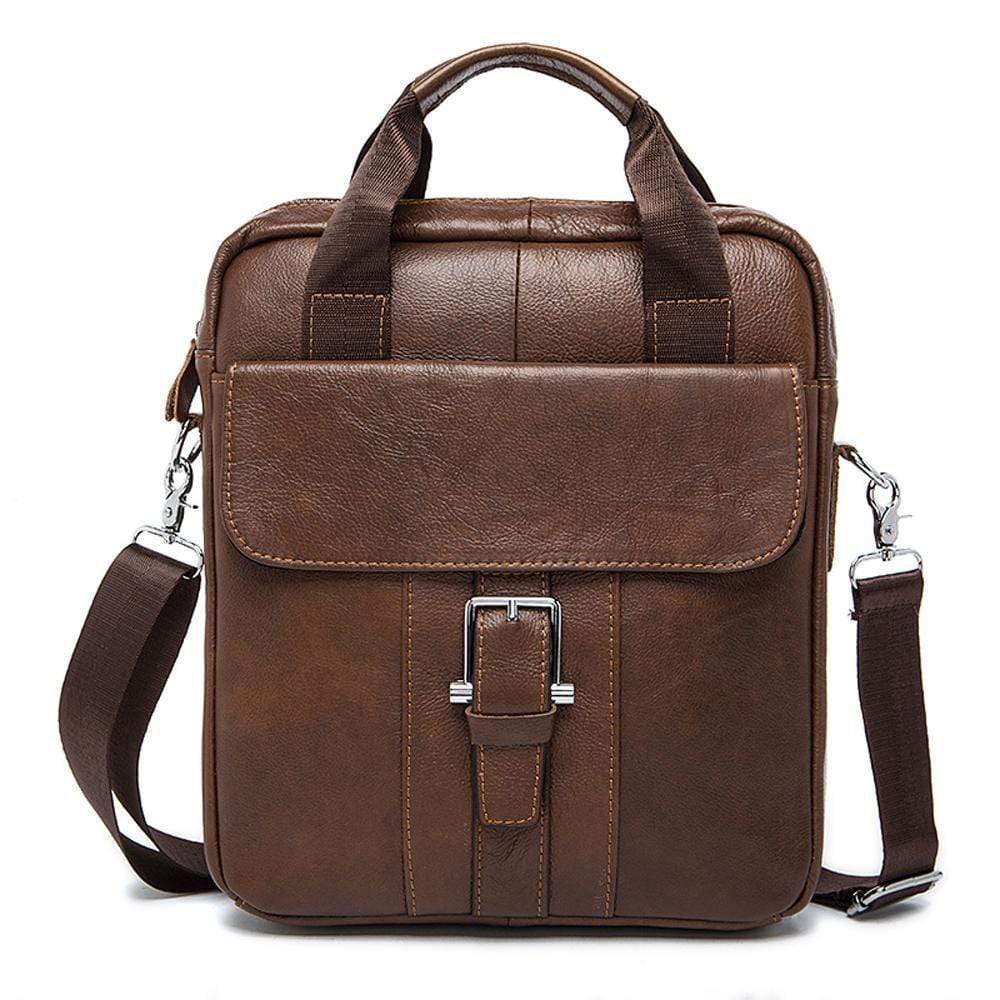 Rossie Viren Vertical Vintage Leather Laptop/Tablet Messenger Bag