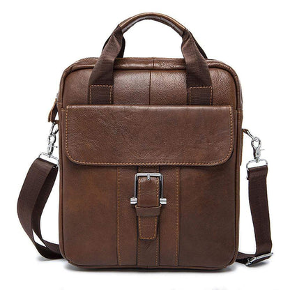 Rossie Viren Vertical Vintage Leather Laptop/Tablet Messenger Bag