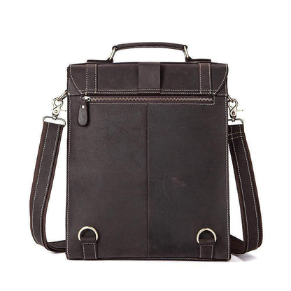 Rossie Viren Vintage Retro Brown Leather Men's  Briefcase Messenger Satchel Postmen Bag