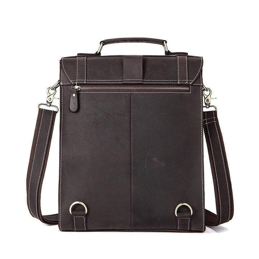 Rossie Viren Vintage Retro Brown Leather Men's  Briefcase Messenger Satchel Postmen Bag