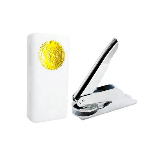 Custom Logo Metal Embossing Seal Stamp – 40mm Pocket Round Stamp for Office Use | Soucua SC07
