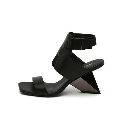 Striking Slip-On Ankle Strap Gravity Block Heel Sandals-0