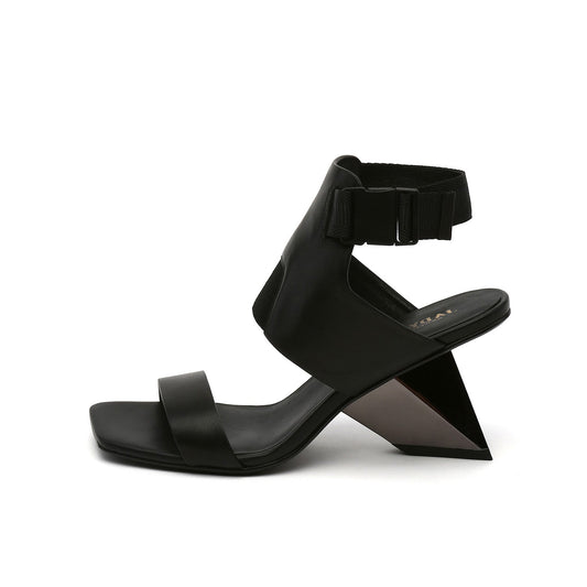 Striking Slip-On Ankle Strap Gravity Block Heel Sandals-0