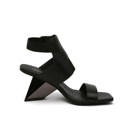 Striking Slip-On Ankle Strap Gravity Block Heel Sandals-2