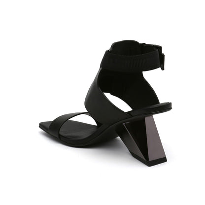 Striking Slip-On Ankle Strap Gravity Block Heel Sandals-3