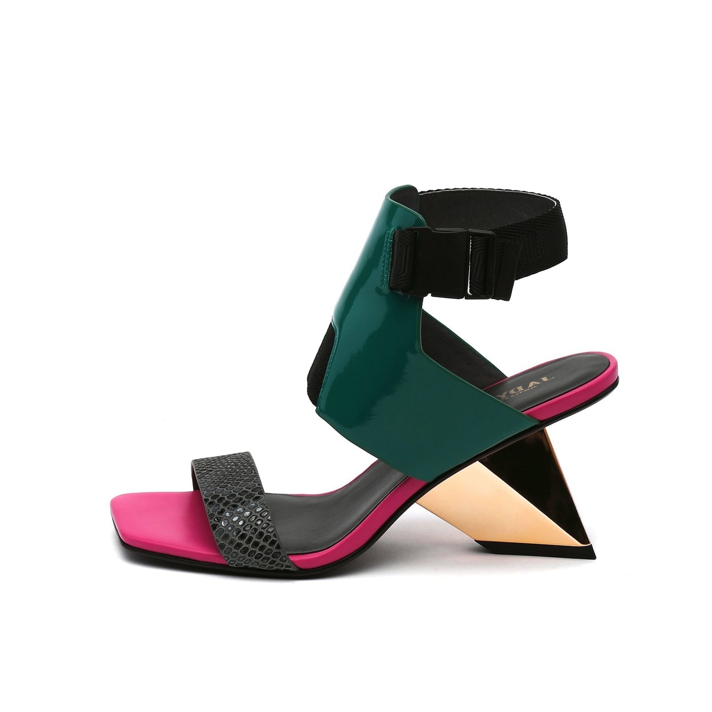 Striking Slip-On Ankle Strap Gravity Block Heel Sandals-5