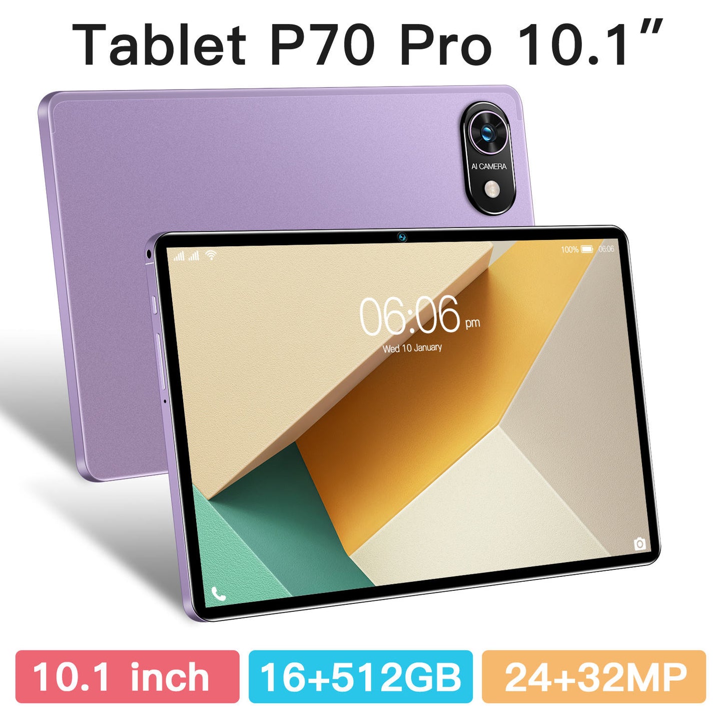 Hot P70 Pro 10.1-Inch Android Tablet – 16GB + 512GB, Dual SIM, 4G LTE, Drop-Resistant | Kid-Friendly Entertainment & Learning Device