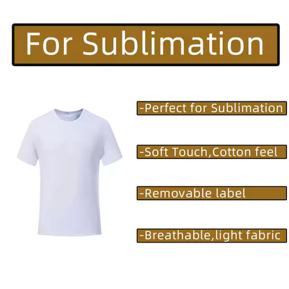 Custom Sublimation T-Shirts – 100% Polyester Cotton Feel | Unisex | Blank Satin Fabric | Regular Fit