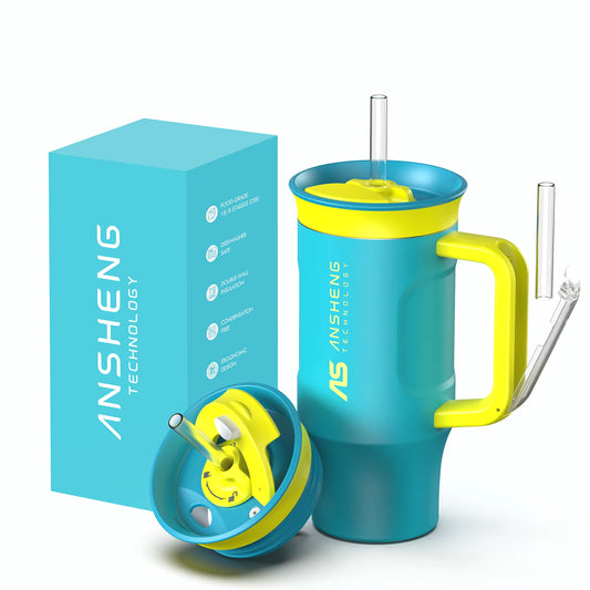 ANSHENG Custom Logo Stainless Steel Tumbler – 18oz / 24oz / 32oz / 40oz with Handle