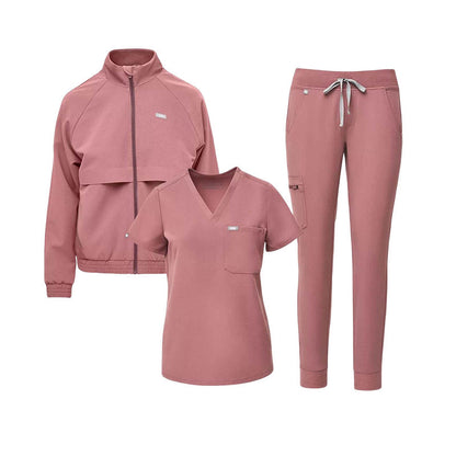 Private Label Custom Long Sleeve Stretchy Plus Size Jogger Nursing Scrubs Uniform Sets for Women