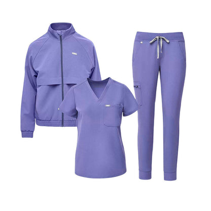 Private Label Custom Long Sleeve Stretchy Plus Size Jogger Nursing Scrubs Uniform Sets for Women