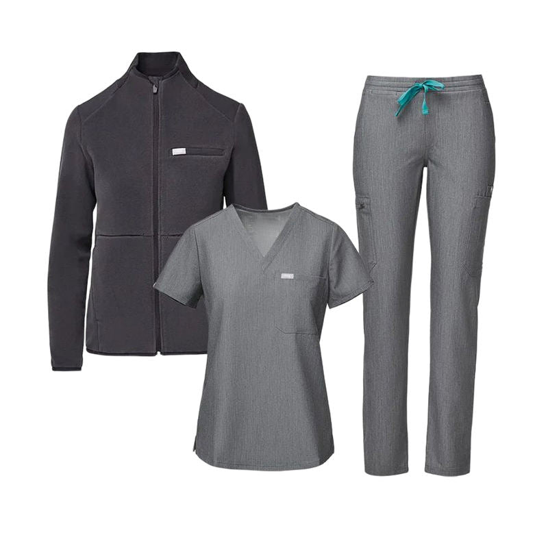 Private Label Custom Long Sleeve Stretchy Plus Size Jogger Nursing Scrubs Uniform Sets for Women