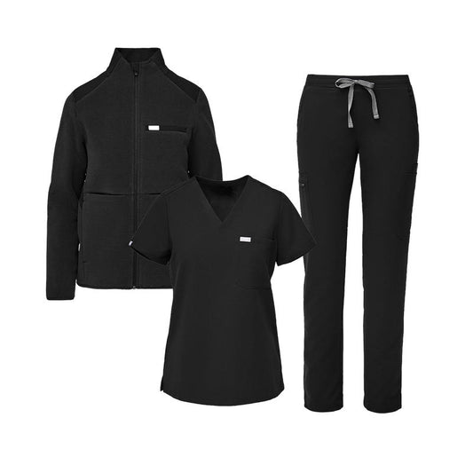 Private Label Custom Long Sleeve Stretchy Plus Size Jogger Nursing Scrubs Uniform Sets for Women