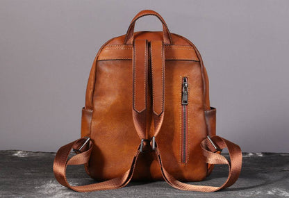 Womens Vintage Leather Backpack