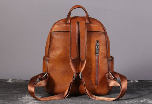 Womens Vintage Leather Backpack