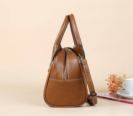 Womens Vintage Leather Top Handle Bag Medium