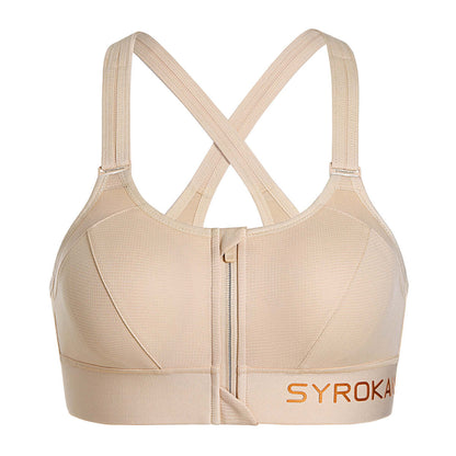 Zip Front Large Padded High Impact Sports Bra